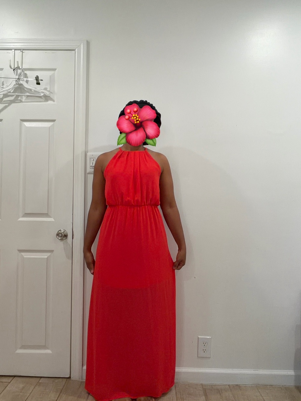 Crystal Doll Red Halter Maxi Dress